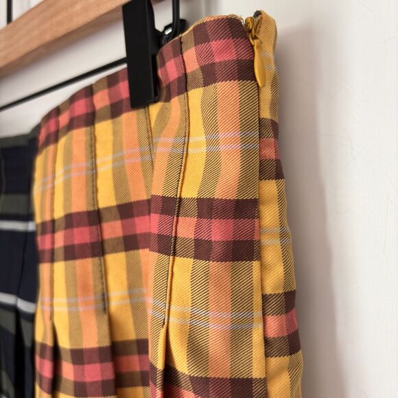 NOBO Multi Plaid Pleated School Girl Mini Skirt Junior Size XL 15-17 #L - Picture 4 of 7